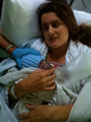 In the ambulance after the birth